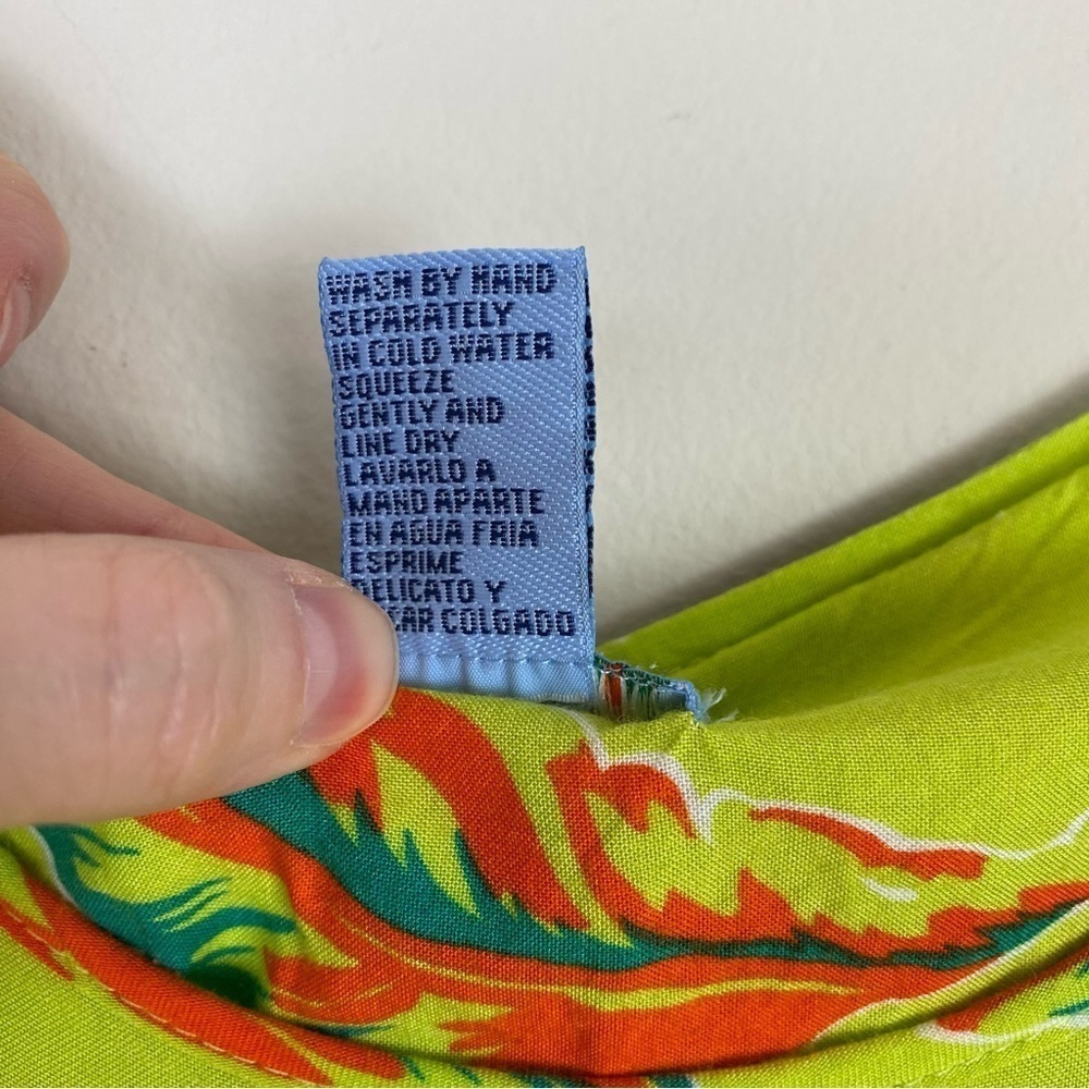 Jane Ashley Vtg Tropical Floral Maxi Shift Dress Sleeveless Lime Green 3X - Picture 12 of 14